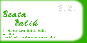 beata malik business card